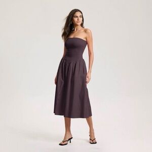 NWT a new day Strapless Midi Dress in Deep Purple